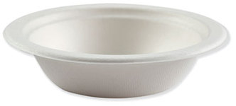 Boardwalk® Bagasse Molded Fiber Dinnerware, 12 oz Bowl, 6.25" Diameter, White, 1,000/Case.