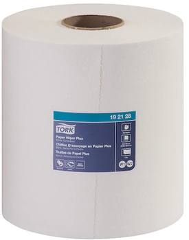 Tork Paper Wiper Plus, Centerfeed, 9.8" x 380 Feet, White, 2 Rolls/Case