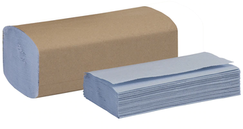 Tork Windshield Paper Towel, Folded, 9.13" x 10.25", Blue, 250 Wipes/Pack, 9 Packs/Case