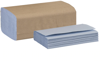 Tork Windshield Paper Towel, Folded, 9.25" x 10.25", Blue, 140/Pack, 16 Packs/Case