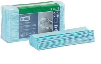 Tork Low-Lint Cleaning Cloth, Top-Pak, 13.5" x 16.4", Turquoise, 100/Pack, 5 Packs/Case