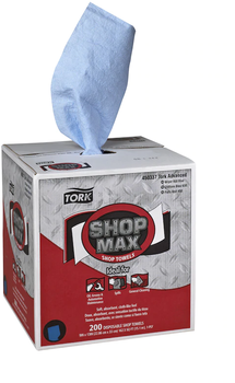 Tork Advanced ShopMax Wiper 450, Centerfeed, 9" x 216.67 Feet, Blue, 200/Box, 4 Boxes/Case