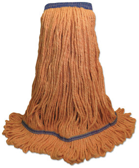Boardwalk® Super Loop Wet Mop Head, Cotton/Synthetic Fiber, 5" Headband, X-Large Size, Orange, 12/Case