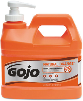 GOJO® NATURAL ORANGE Pumice Hand Cleaner, Citrus, 0.5 gal Pump Bottle, 4/Case