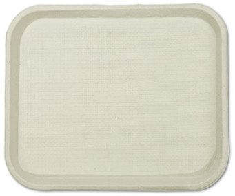 Chinet® Savaday® Molded Fiber 1-Compartment Rectangular Flat Food Trays. 9 X 12 X 1 in. White. 250/Carton.