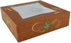 A Picture of product 251-227 Hearthstone Cake Box 9" x 9" x 2.5". With window. Clay coated, 200/Case