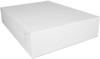 A Picture of product 975-623 Bakery Box.  2-Piece, Full Telescoping Top.  19-1/2" x 14" x 4".  1/2 Sheet Cake, 100/Case