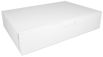 SCT® Non-Window Bakery Boxes for 1/2 Sheet Cakes. 19 X 14 X 4 in. White. 50/case.