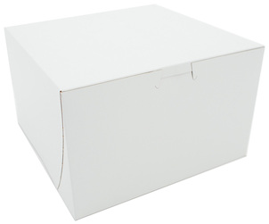Bakery Box.  8" x 8" x 5".  White Color.