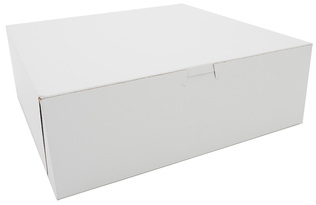 SCT® White Non-Window Bakery Box,  White, Paperboard, 12 x 12 x 4, 100/Carton