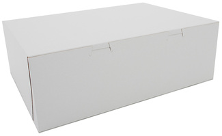 SCT® Non-Window Bakery Boxes for 1/4 Sheet Cakes. 15 X 11 X 5 in. White. 100/case.