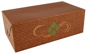 Kraft Paperboard Hearthstone Lunch Carry-Out Box, Fast Top. 9 x 5 x 3. Clay coated.  400/Case