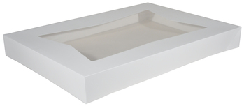 White Window Bakery Boxes, Bakery Box Top Only, Use with Bottom #1190 and #1192.  26-1/2 x 18-5/8 x 3, 50/Case