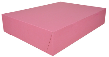 Non-Window Bakery Boxes, 1-Piece, Lock Corner, 20 x 14.5 x 4, Pink, 50/Case