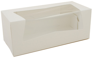 SCT® Paperboard Window Bakery Boxes. 9 X 4 X 3 1/2 in. White. 200/case.