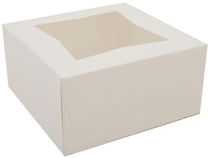 SCT® Paperboard Window Bakery Boxes. 6 X 6 X 3 in. White. 200/case.