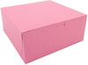 A Picture of product 967-164 Non-Window Bakery Boxes, Pink Color, 9" x 9" x 4", 200/Case.