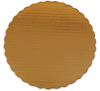 A Picture of product 967-167 Scalloped Edge Laminated Cake Circles. 14 in. Metallic Gold. 100/case.