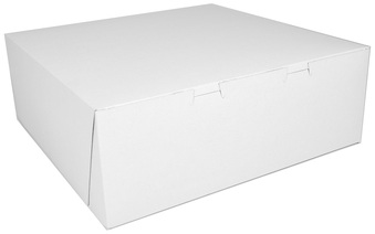 SCT® White Non-Window Bakery Box,  White, Paperboard, 14 x 14 x 5, 50/Case