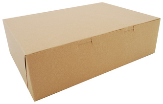 Kraft Non-Window Bakery Boxes, 14 x 10 x 4, For 1/4 Sheet Cake, 100/Case