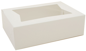 SCT® Paperboard Window Bakery Boxes. 8 X 5-3/4 X 2 1/2 in. White. 200/case.