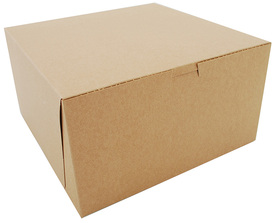 Kraft Non-Window Bakery Boxes, 10 x 10 x 5.5, 100/Case