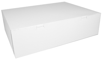 SCT® Non-Window Bakery Boxes for 1/2 Sheet Cakes. 18 1/2 X 14 1/2 X 5 in. White. 50/case.