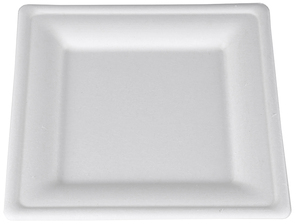 SCT® ChampWare™ Molded Fiber Tableware,  Square, 8 x 8, White, 500 per Carton  Compostable.