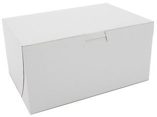 SCT® White Non-Window Bakery Box,  White, Paperboard, 8 x 5 1/2 x 4, 250/Carton
