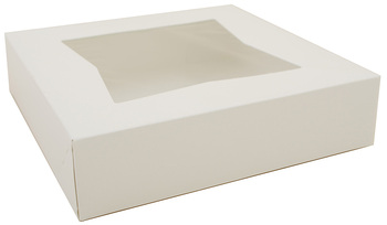SCT® Paperboard Window Bakery Boxes. 10 X 10 X 2 1/2 in. White. 200/case.