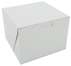 Clay-Coated Kraft Paperboard Bakery Boxes. 5 1/2 X 5 1/2 X 4 in. White. 250 count.