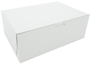 Clay-Coated Kraft Paperboard Bakery Boxes. 11 X 8 X 4 in. White. 100/Case