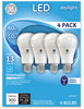 A Picture of product GEL-67616 GE LED Daylight A19 Dimmable Light Bulb, 10 W, 4/Pack