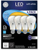 A Picture of product GEL-67615 GE LED A19 Dimmable Light Bulb, Soft White, 10 W, 4/Pack