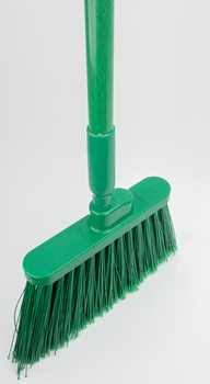 Sparta Duo-Sweep® Angle Brooms, Flagged Bristle with Handle. 56 in. Green. 12 each/case.