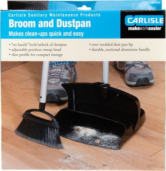 DuraPan™ Upright Dust Pan & Broom. 36.00 X 11.80 X 41.00 in. Black. 4 each/case.