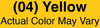 A Picture of product CFS-40050EC04 Sparta Spectrum Color Coded Flo-Thru Nylex Brush with Protective Bumper. 9.5 in. Yellow. 12 each/case.
