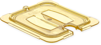 StorPlus™ High Heat Handled Notched Universal Food Pan Lids, 1/6 Size. 6.88 X 6.31 X 0.88 in. Amber. 6 each/case.