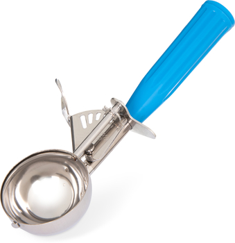 Stainless Steel Disher Scoops. #16 Size. 2.75 oz. Blue. 12 each/case.