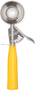 A Picture of product CFS-60300-20 Stainless Steel Disher Scoops. #20 Size. 2 oz. Yellow. 12 each/case.