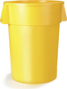 A Picture of product CFS-34101004 Bronco™ Round Waste Bin Trash Containers. 10 gal. Yellow. 6 each/case, minimum order of 6.