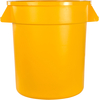 A Picture of product CFS-34101004 Bronco™ Round Waste Bin Trash Containers. 10 gal. Yellow. 6 each/case, minimum order of 6.