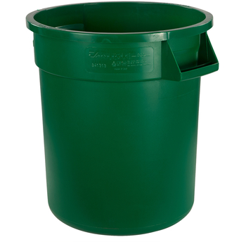 Bronco™ Round Waste Bin Trash Containers. 10 gal. Green. 6 each/case, minimum order of 6.