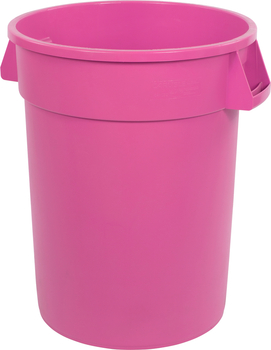 Bronco™ Round Waste Bin Trash Containers. 10 gal. Bright Pink. 6 each/case, minimum order of 6.