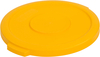 A Picture of product CFS-34101104 Bronco™ Round Waste Bin Trash Container Lid. 10 gal. Yellow. 6 each/case.