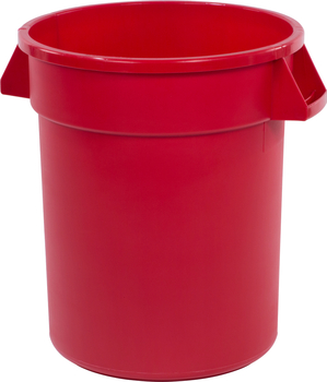 Bronco™ Round Waste Bin Trash Containers. 20 gal. Red. 6 each/case.