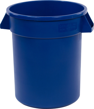 Bronco™ Round Waste Bin Trash Containers. 20 gal. Blue. 6 each/case, minimum order of 6.