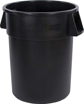 Bronco™ Round Waste Bin Trash Containers. 55 gal. Black. 2 each/case.