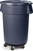 A Picture of product CFS-3691003 Bronco™ Round Waste Container/Trash Can Dolly with Replaceable Casters for 20, 32, 44 and 55 Gallon Containers. Black. 2 each/case.