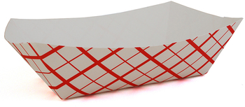 SCT Southland™ Red Check Food Trays. #1000 (10 lb.). 9-27/32 X 6-31/32 X 3-1/8 in. 125/sleeve, 2 sleeves/case.